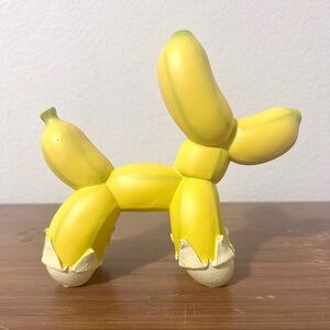Yellow Banana Balloon Dog Figurine